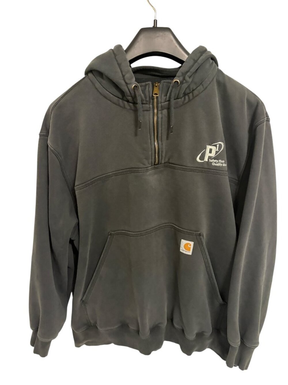 Carhartt Original Fit Hoodie Pullover Sweatshirt Mens Size 3XL Gray Logos